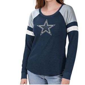 NWY EOMEN NFL LONG SLEEVE  RAGLAN THERMAL COWBOYS LARGE